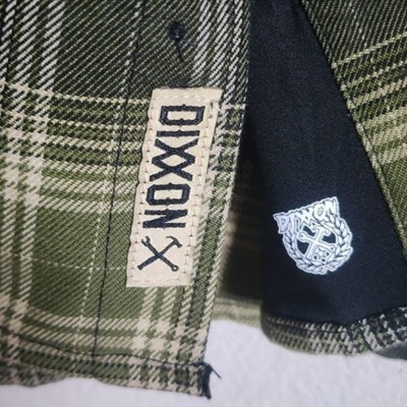 Dixxon Flannel Shirt Mens XL Green Black Plaid Action D-Tech Workwear Casual - Picture 5 of 11